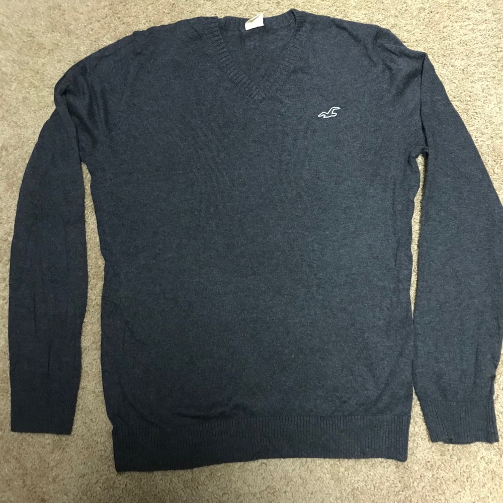 Men’s Hollister V neck sweater Grey Size M